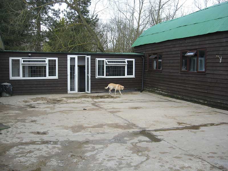 Outside view of Thrift End Farm pet boarding facility
